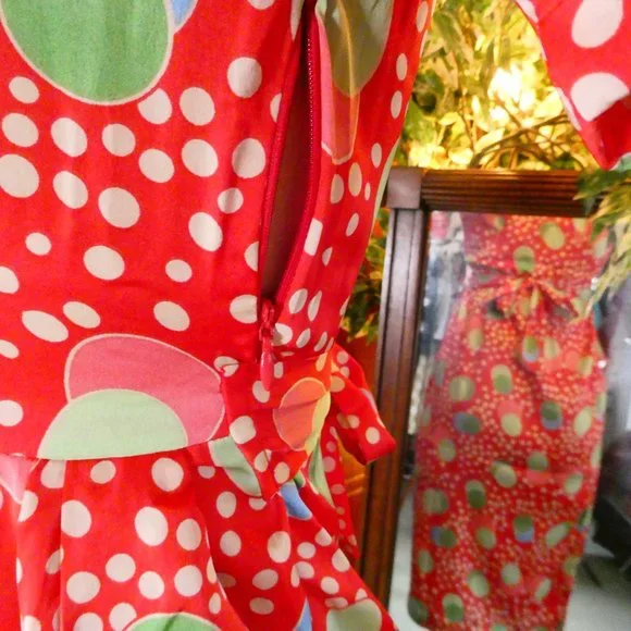 The Seamstress of Bloomsbury 1940's Style Atomic Satin Mabel Dress Sz UK8 - Picture 10 of 11